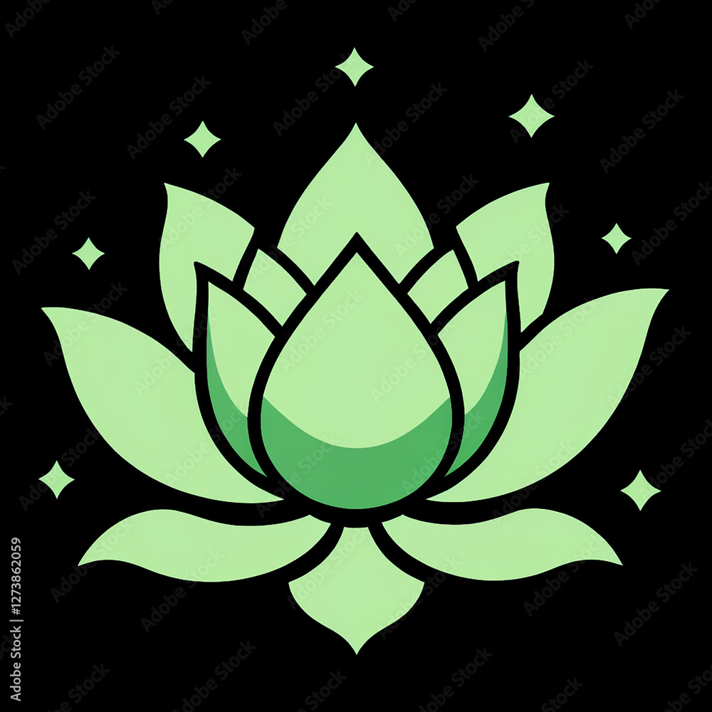 Serene Light Green Lotus Flower with Glowing Mystical Effect, Symbolizing Peace and Enlightenment Serene Light Green Lotus Flower with Glowing Mystical Effect, Symbolizing Peace and Enlightenment
