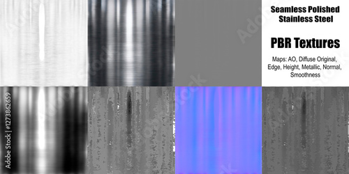 Seamless Polished Stainless Steel PBR Texture 3D Design