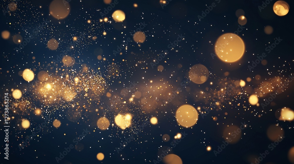 Fototapeta premium Blue and orange bokeh lights in an abstract festive setting produce a dreamy and magical ambiance