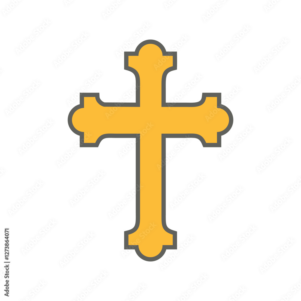 Christian cross icon. Christian cross icon isolated on white background. Church symbol. Vector illustration Christian cross icon. Christian cross icon isolated on white background. Church symbol. Vector illustration