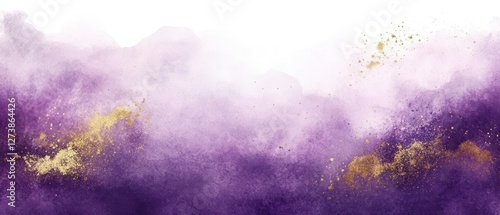 Wallpaper Mural Abstract deep purple watercolor with elegant gold splashes, modern artistic luxury Torontodigital.ca