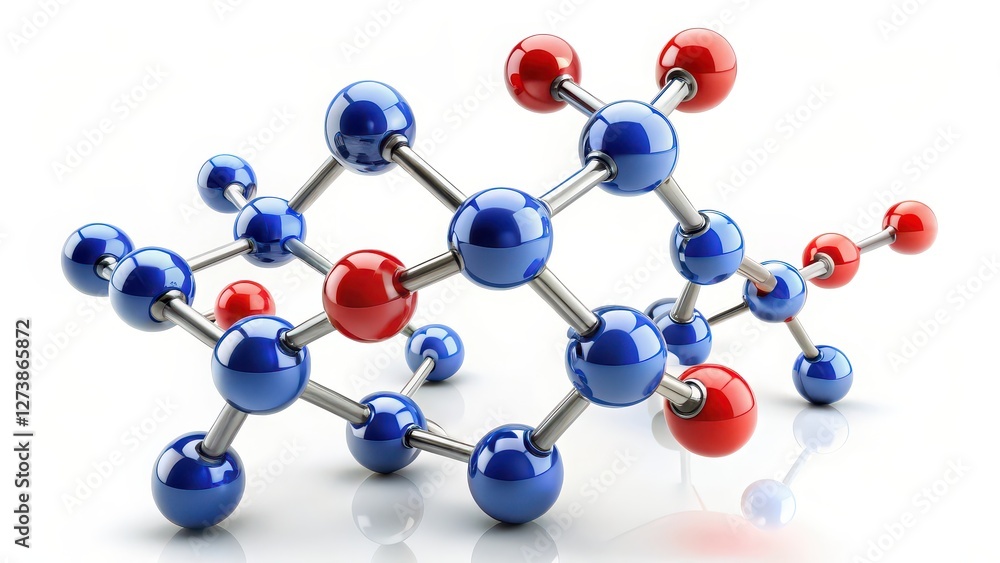 Obraz premium Molecular Structure on White Background