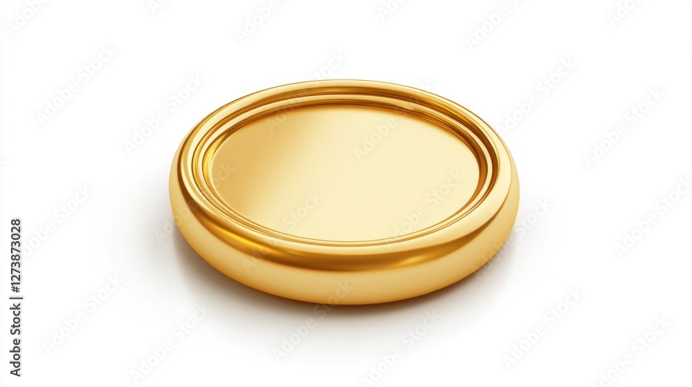 Gold coin mockup, isolated on white background Gold coin mockup, isolated on white background