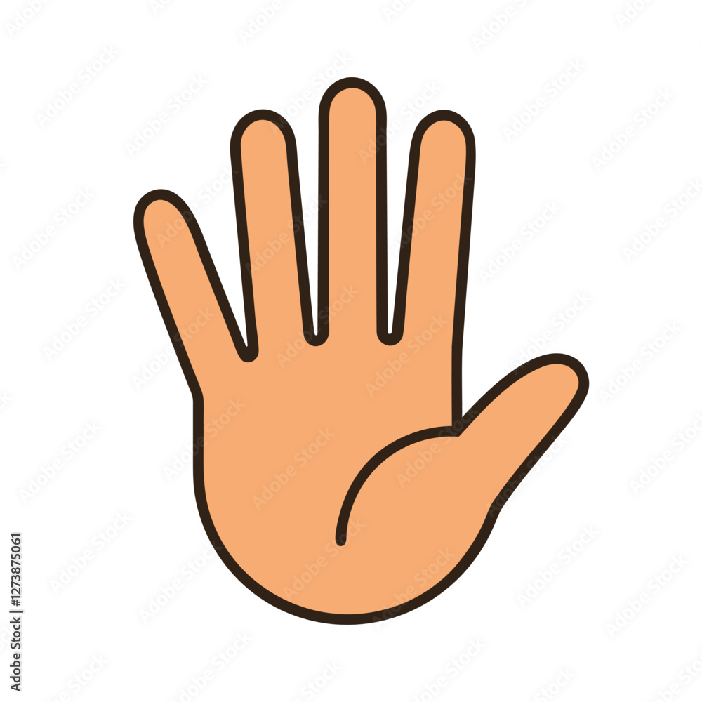 WebHand icon. Cartoon icon of open human hand palm isolated on white background. Vector illustration WebHand icon. Cartoon icon of open human hand palm isolated on white background. Vector illustration