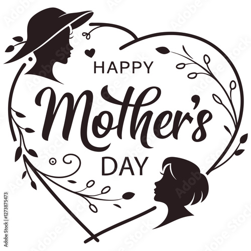 happy mothers day silhouette vector image