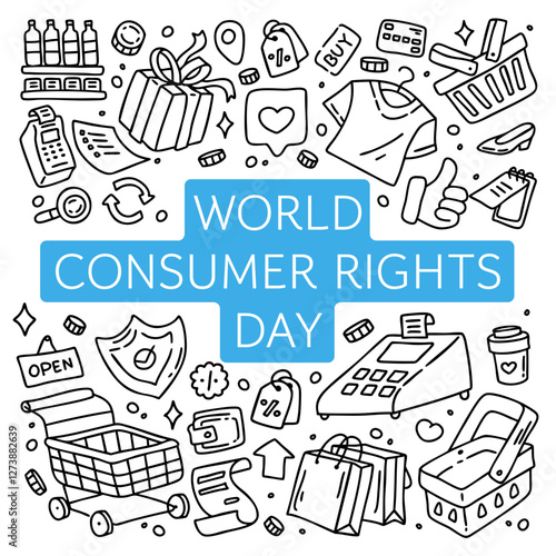 World Consumer Rights Day doodle illustration