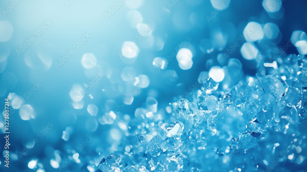 Ice cubes creating stunning light blue bokeh effect Ice cubes creating stunning light blue bokeh effect