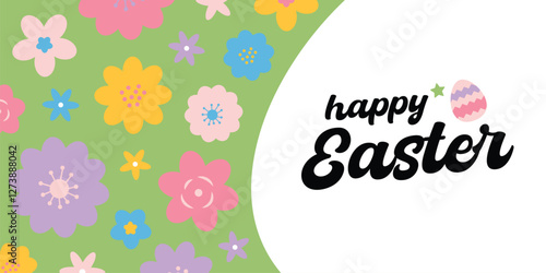 Happy Easter Egg Hunting Poster Panoramic Banner 