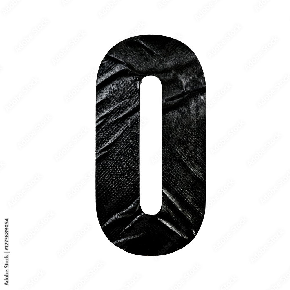 A bold number 0 made of black duct tape, with wrinkles, creases, and overlaps. Its rough, handmade look gives it an industrial, DIY vibe, while frayed edges add a raw, rugged style. A bold number 0 made of black duct tape, with wrinkles, creases, and overlaps. Its rough, handmade look gives it an industrial, DIY vibe, while frayed edges add a raw, rugged style.