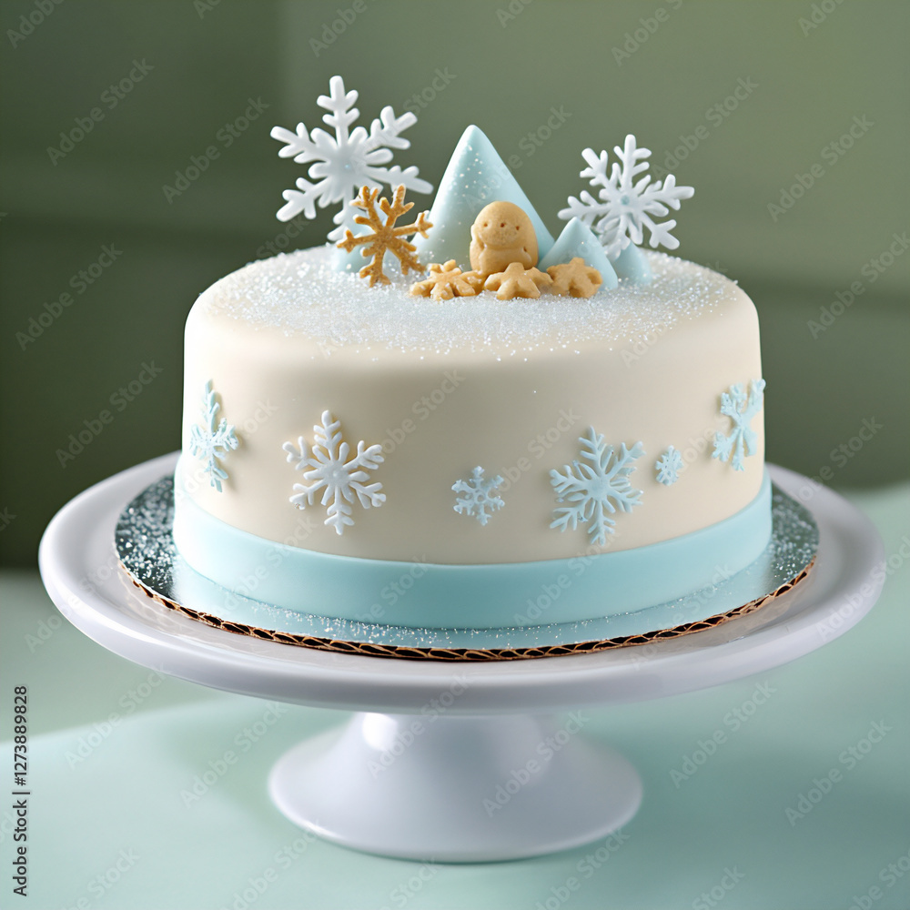Fototapeta premium winter wonderland wedding cake