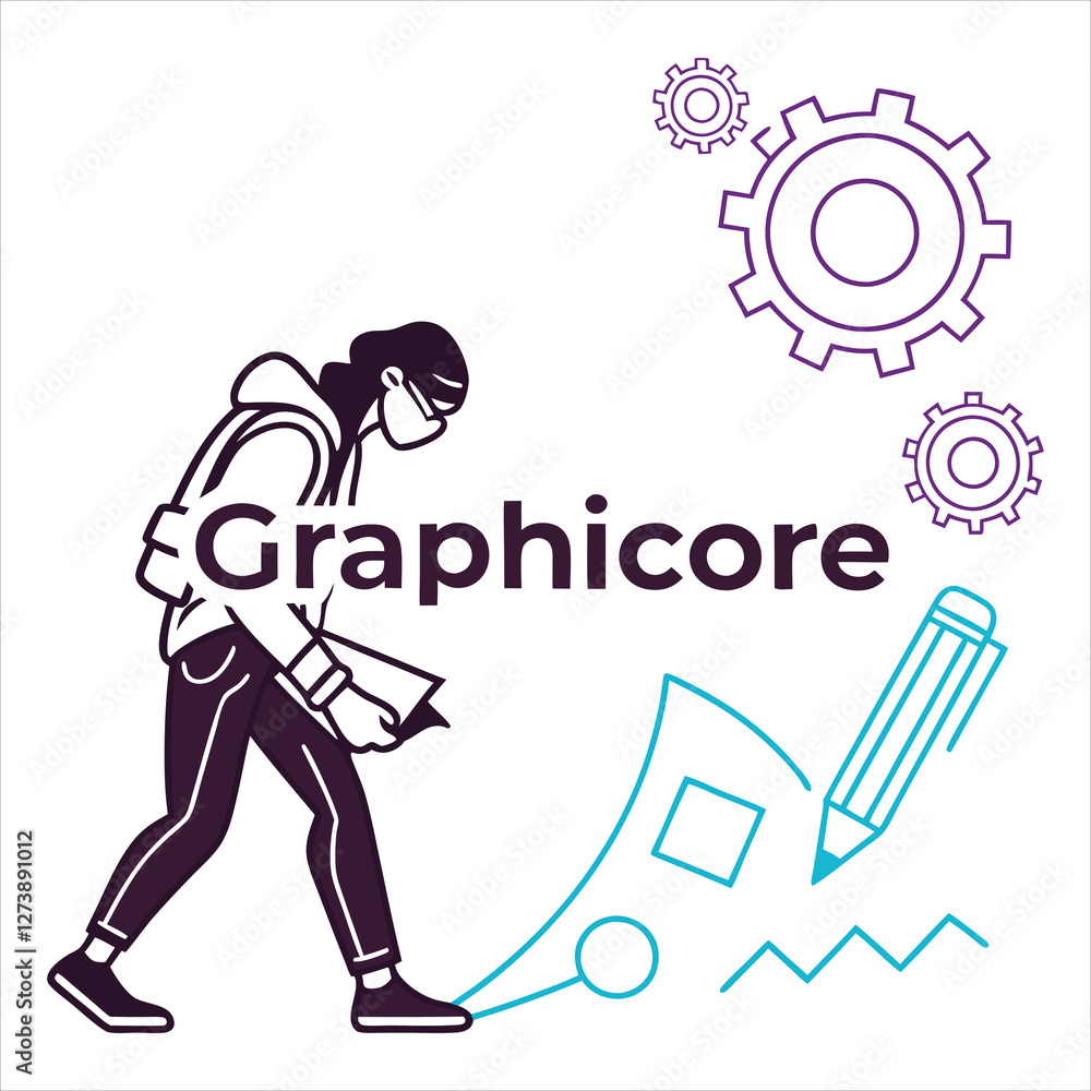 Fototapeta premium Abstract Geometric Logo for Design Studios