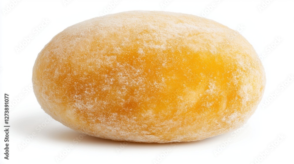 Close Up of Golden Sugared Doughnut on White Background Studio Lighting Close Up of Golden Sugared Doughnut on White Background Studio Lighting