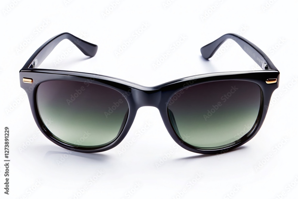 Stylish Black Sunglasses Isolated on White Background - Fashion Accessory Photo Stylish Black Sunglasses Isolated on White Background - Fashion Accessory Photo