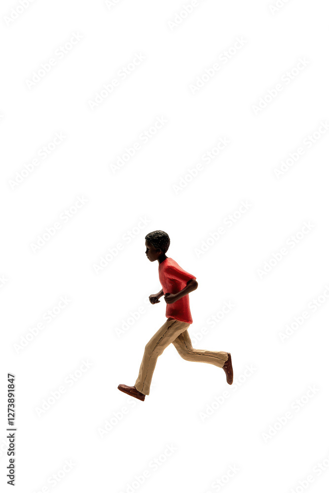 Isolated Man Running Isolated Man Running