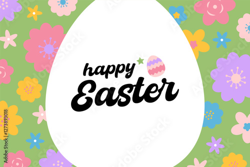 Happy Easter Egg Hunting Poster Horizontal Banner 