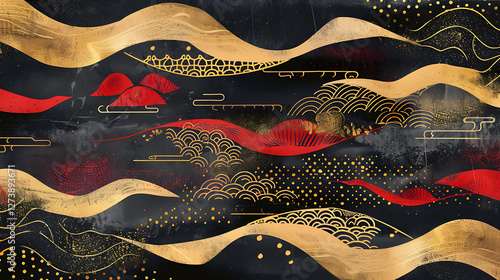 japanies pettern new year card theme design