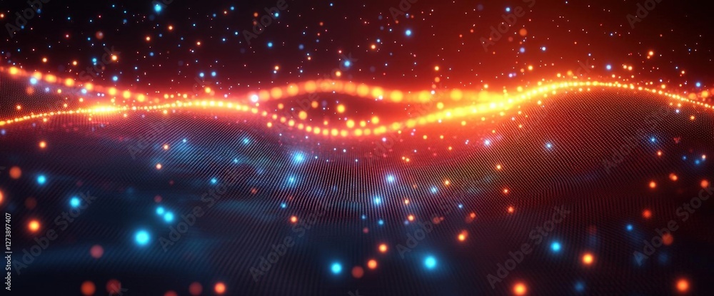 Fototapeta premium Abstract Glowing Lines Pattern With Vibrant Colors