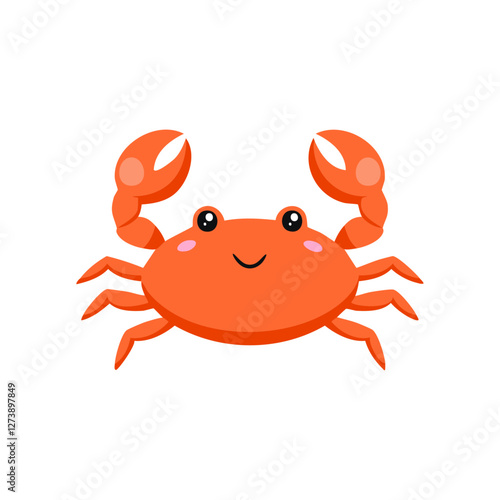 crab cute vector with white background