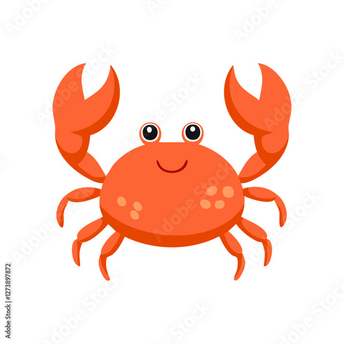 crab cute vector with white background