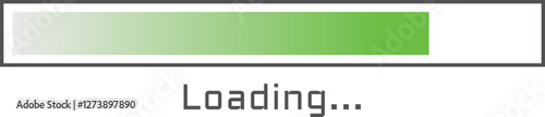 Clean, minimalist loading bar graphic with a partially filled green progress indicator. Perfect for websites, apps, or presentations needing a simple, modern loading animation.