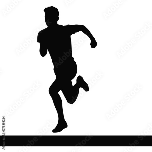 Dynamic running silhouette on track, athletic energy