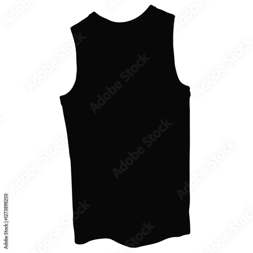 Silhouette of basketball jersey on white background, sports concept