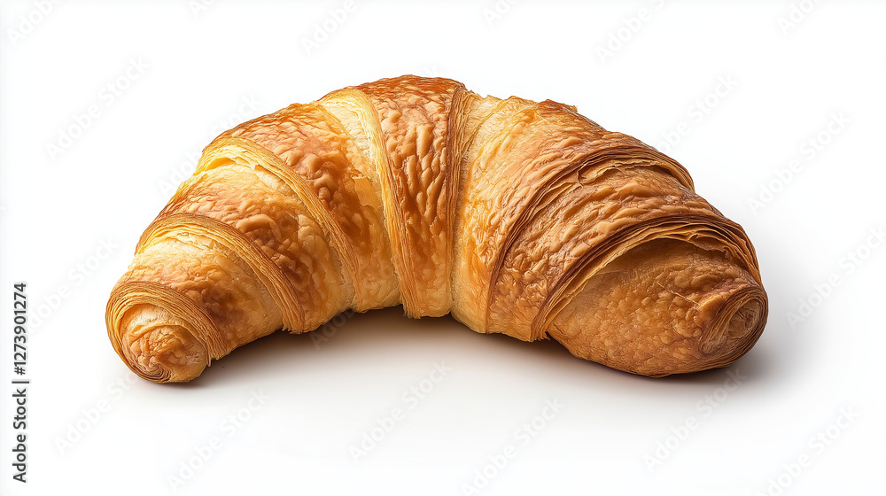 delicious baked french croissant for breakfast isolated on white background delicious baked french croissant for breakfast isolated on white background