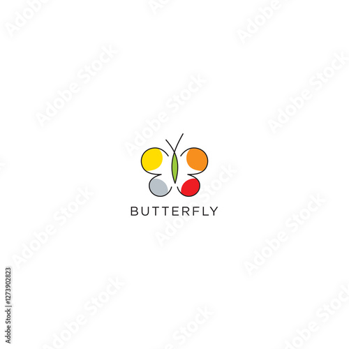 Simple modern abstract butterfly design logo