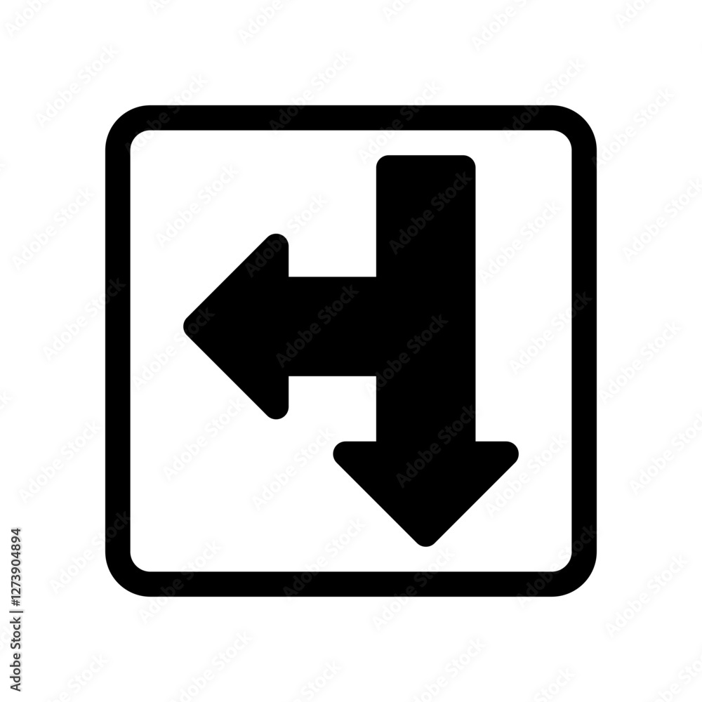 Two-Way Direction Arrow Symbol in Black and White Two-Way Direction Arrow Symbol in Black and White
