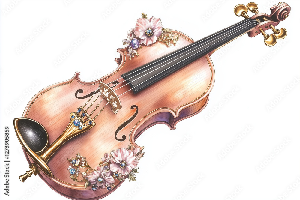 Obraz premium violin isolated on white background