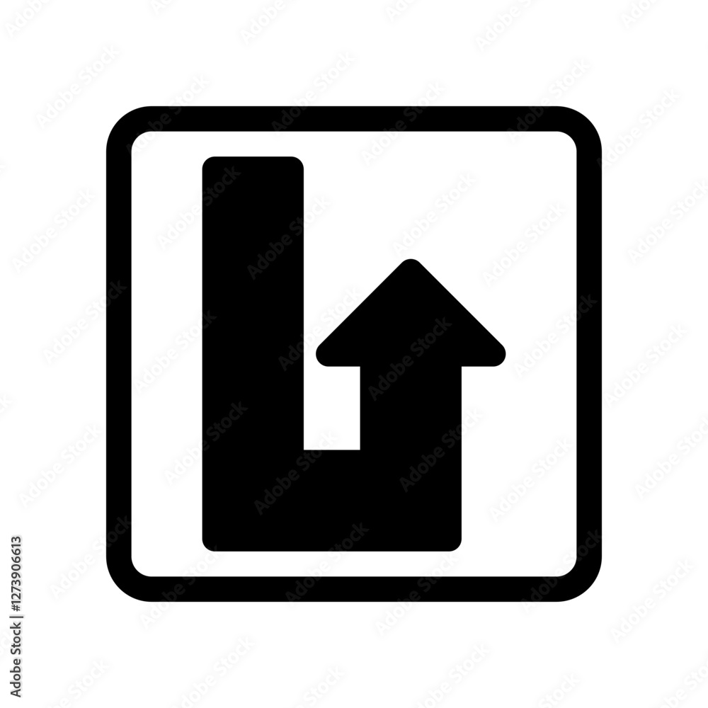 Minimalist Arrow and Column Icon with Directional Concept Minimalist Arrow and Column Icon with Directional Concept