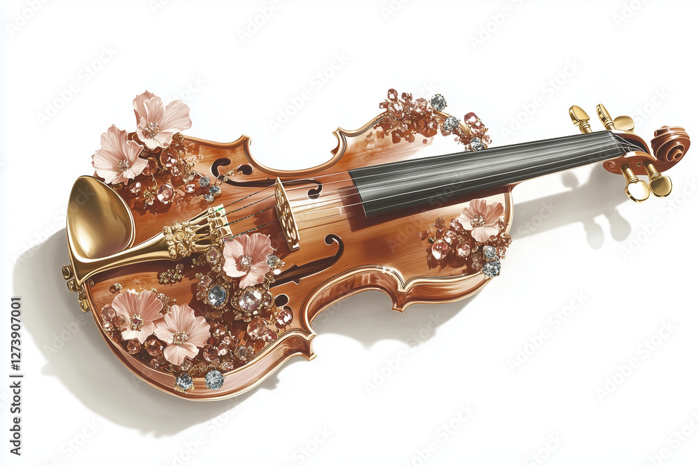 Obraz premium violin isolated on white background