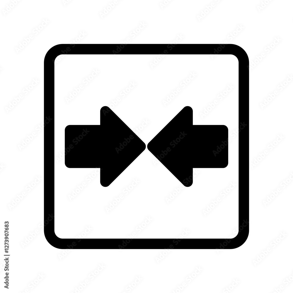 Black Double Arrow Symbol Encased in a Square Border Black Double Arrow Symbol Encased in a Square Border