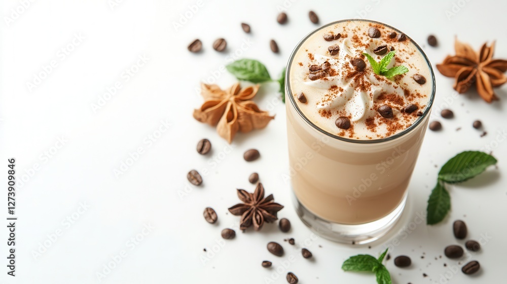 A glass of coffee topped with whipped cream and garnished with coffee beans, showcasing a rich and inviting beverage experience. A glass of coffee topped with whipped cream and garnished with coffee beans, showcasing a rich and inviting beverage experience.