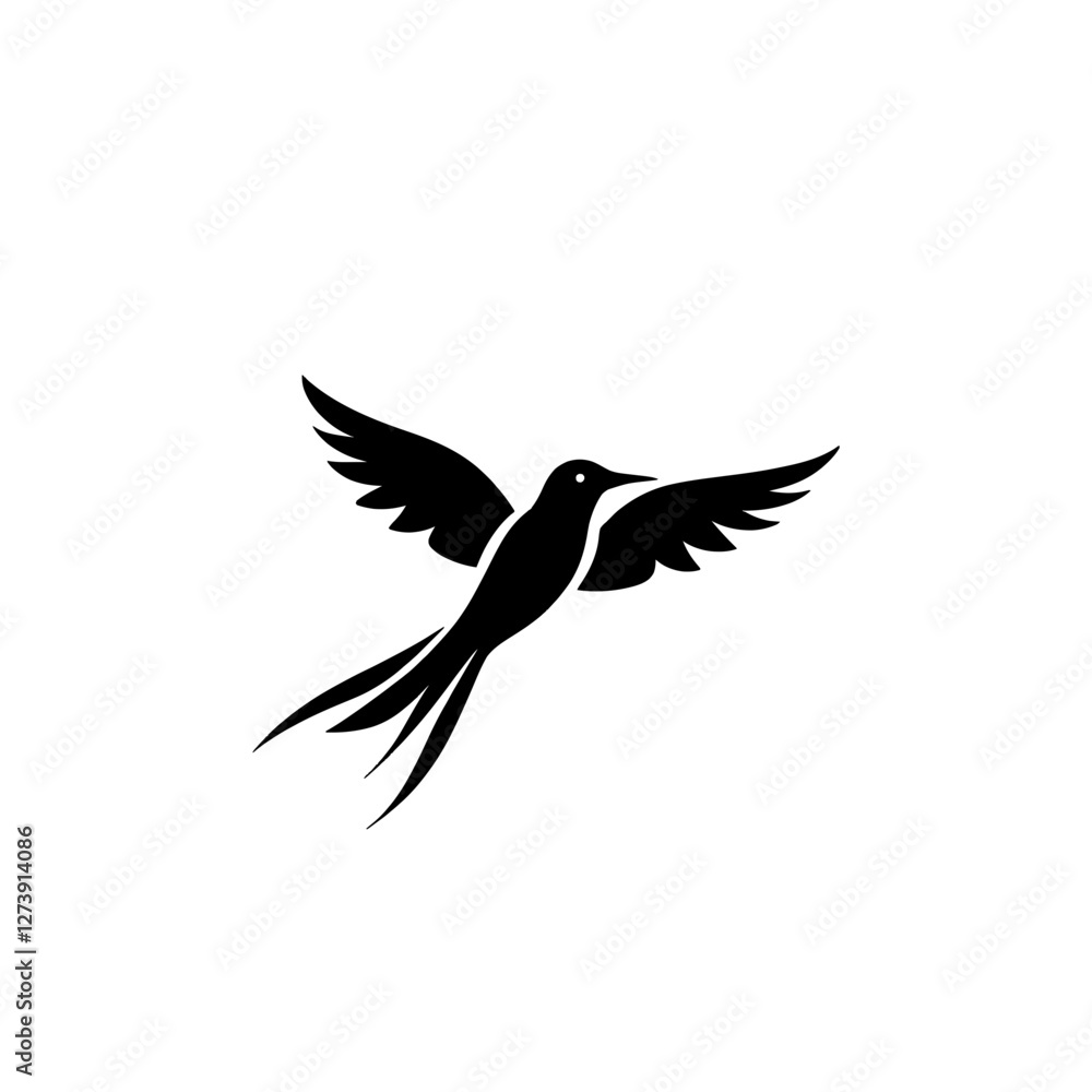 Obraz premium Elegant Minimalist Logo Design Merging a Bird Silhouette with a Leaf Shape to Evoke Freedom and Growth Aesthetically