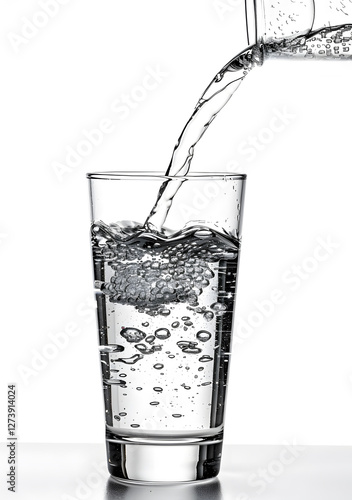 Wallpaper Mural Pour pure water into a glass against a white background	 Torontodigital.ca