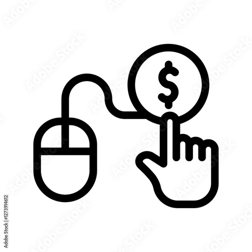10 cost per click line icon illustration vector graphic.eps