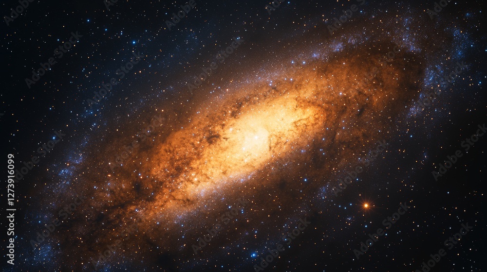 Fototapeta premium Stunning cosmic explosion of andromeda galaxy deep space astronomy image dark universe high-resolution view