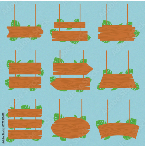  Jungle signs elements illustration