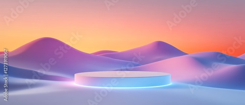 3d podium light neon background room stage blue platform abstract cyber dark studio product scene floor pedestal purple laser led stand hologram tech glow portal futuristic show empty winner display d