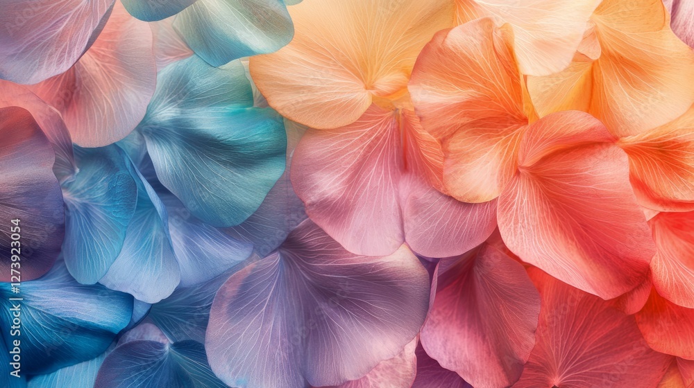 Fototapeta premium Vibrant Colorful Petals Creating a Soft Floral Background Design
