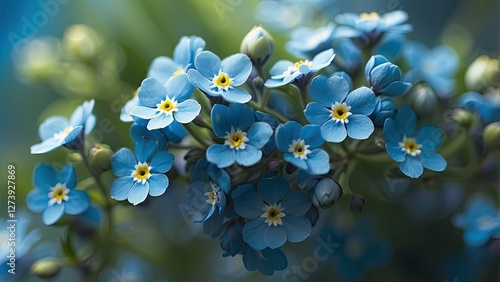 "Springtime Scene with Forget-Me-Not Blossoms"