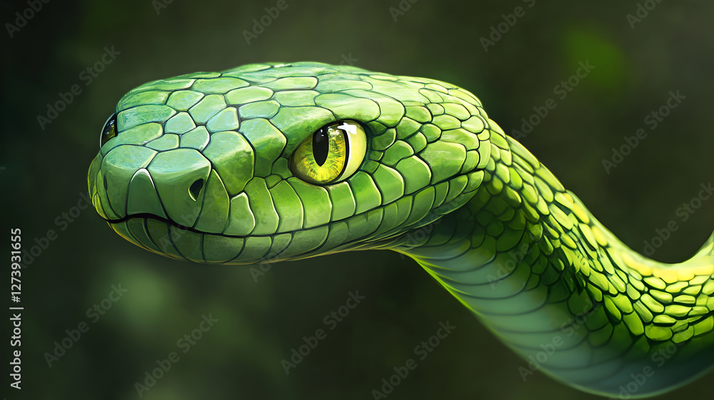 Fototapeta premium close up of a green snake