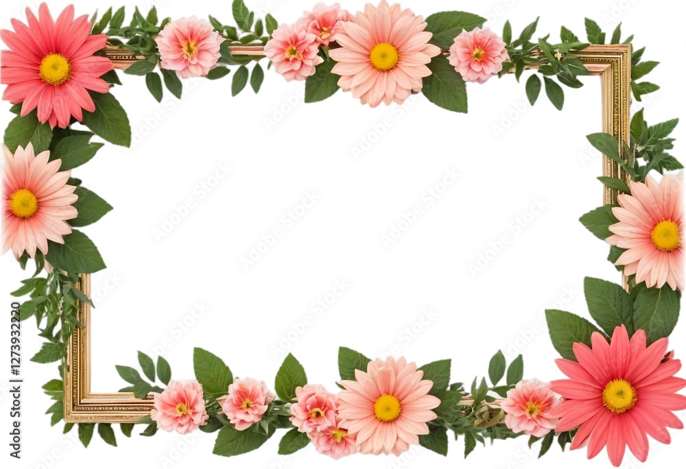 flower frame isolated on transparent background flower frame isolated on transparent background