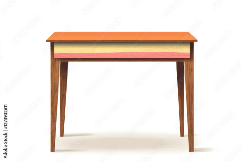 A modern table with colorful drawer accents, showcasing a blend of stylish design and functionality, perfect for adding a pop of color to any interior space. A modern table with colorful drawer accents, showcasing a blend of stylish design and functionality, perfect for adding a pop of color to any interior space.