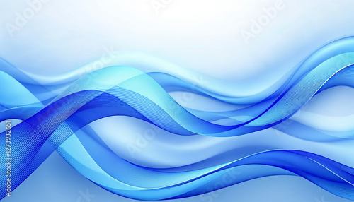 Fondo abstracto con líneas onduladas azules y turquesas