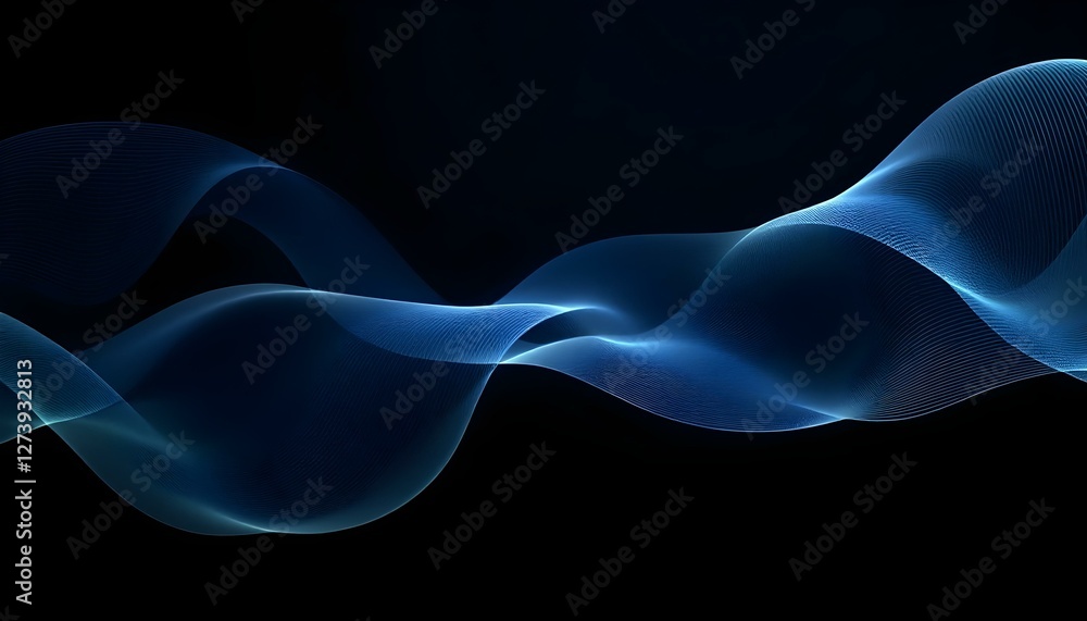 Fondo abstracto con líneas onduladas azules y turquesas Fondo abstracto con líneas onduladas azules y turquesas