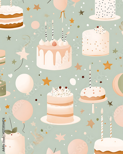 Cake for birthday parties card making background