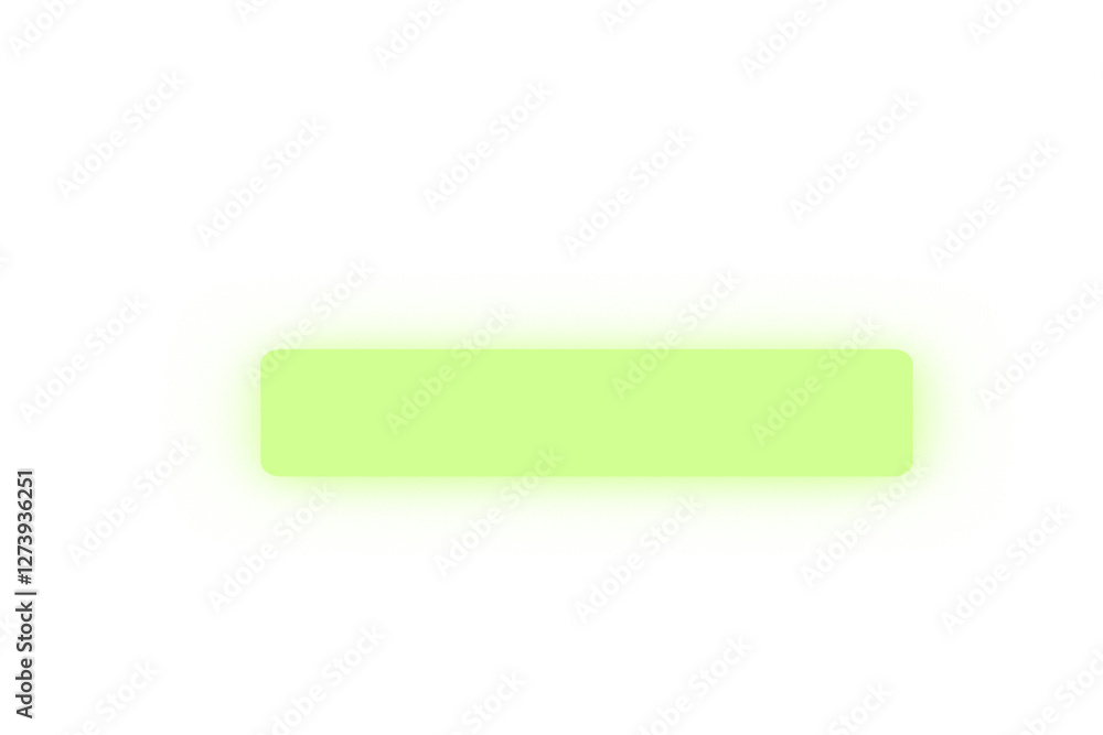 Glowing neon light rectangle button. Rounded green neon shape on a transparent background. Neon frame for your design Glowing neon light rectangle button. Rounded green neon shape on a transparent background. Neon frame for your design