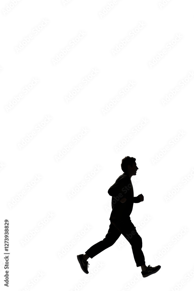 Isolated Silhouette of Man Running Isolated Silhouette of Man Running